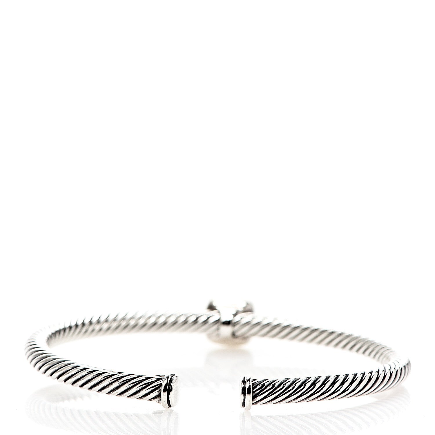 David Yurman Sterling Silver 18K Yellow Gold Citrine 4mm Noblesse Cable Bracelet 2 of 3