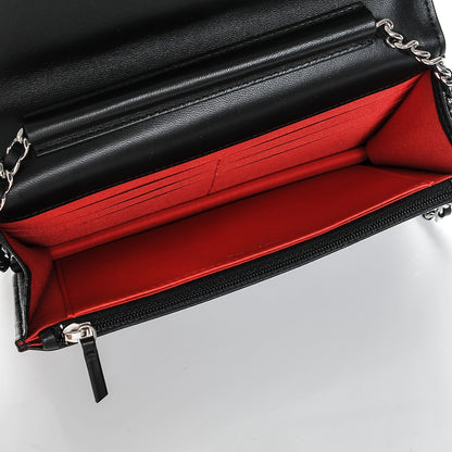 Chanel Lambskin Quilted Data Center Wallet On Chain WOC Black 5 of 8