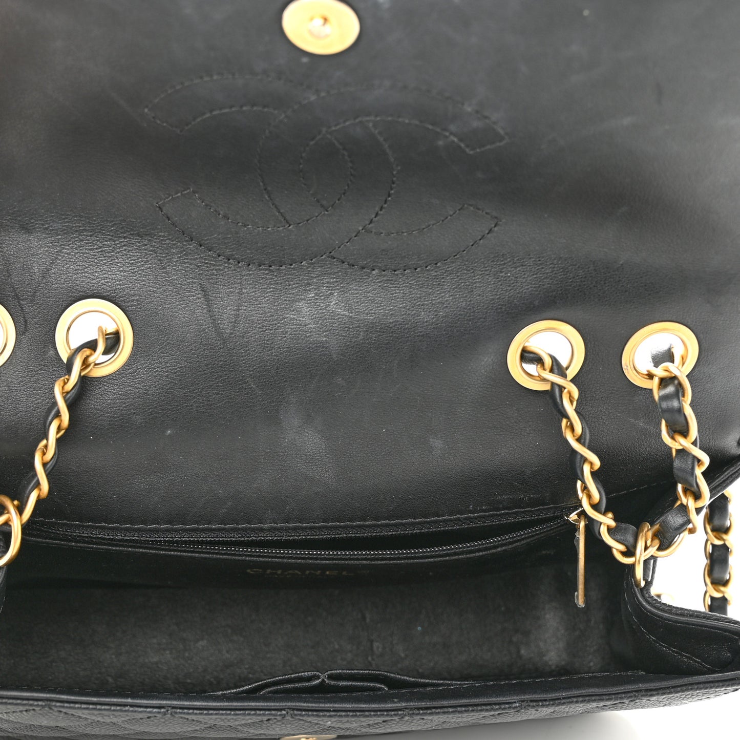 Caviar Quilted Medium CC Filigree Flap Black