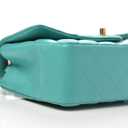 Chanel Lambskin Quilted Mini Rectangular Flap Turquoise 7 of 12