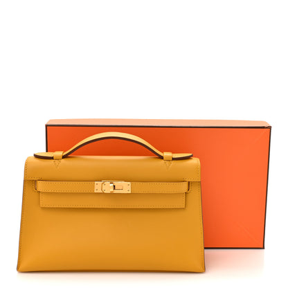 Hermes Swift Kelly Pochette Clutch Jaune Ambre 12 of 12
