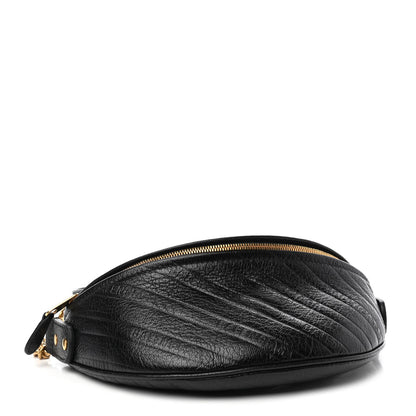 Balenciaga Shiny Goatskin Allover Logo Embossed XXS Souvenir Belt Bag Black 4 of 9