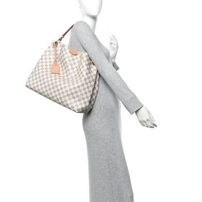Louis Vuitton Damier Azur Graceful MM Rose Ballerine 2 of 9
