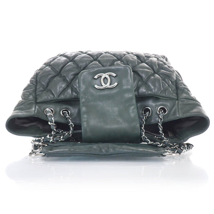 Chanel Lambskin Large Bubble Quilt Tote Green 5 of 11