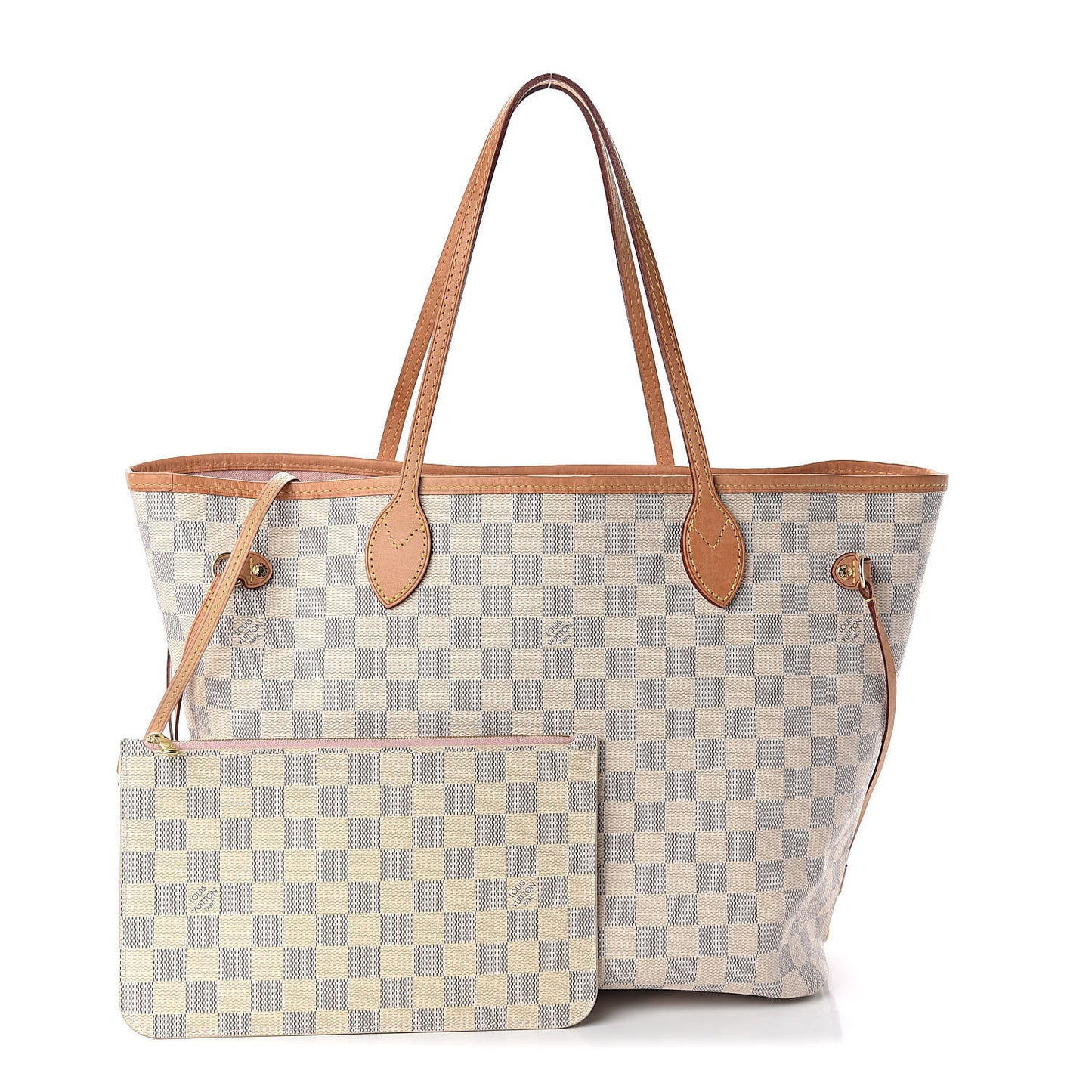 Damier Azur Neo Neverfull MM Rose Ballerine
