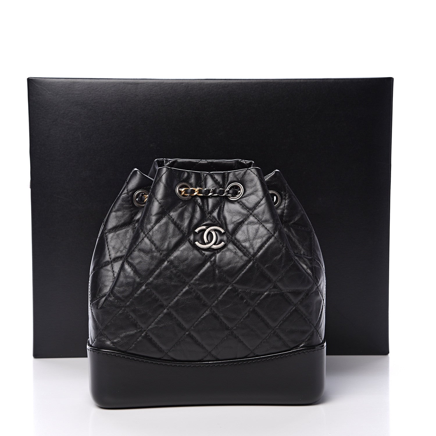 Chanel Aged Calfskin Quilted Small Gabrielle Backpack Black 10 of 10