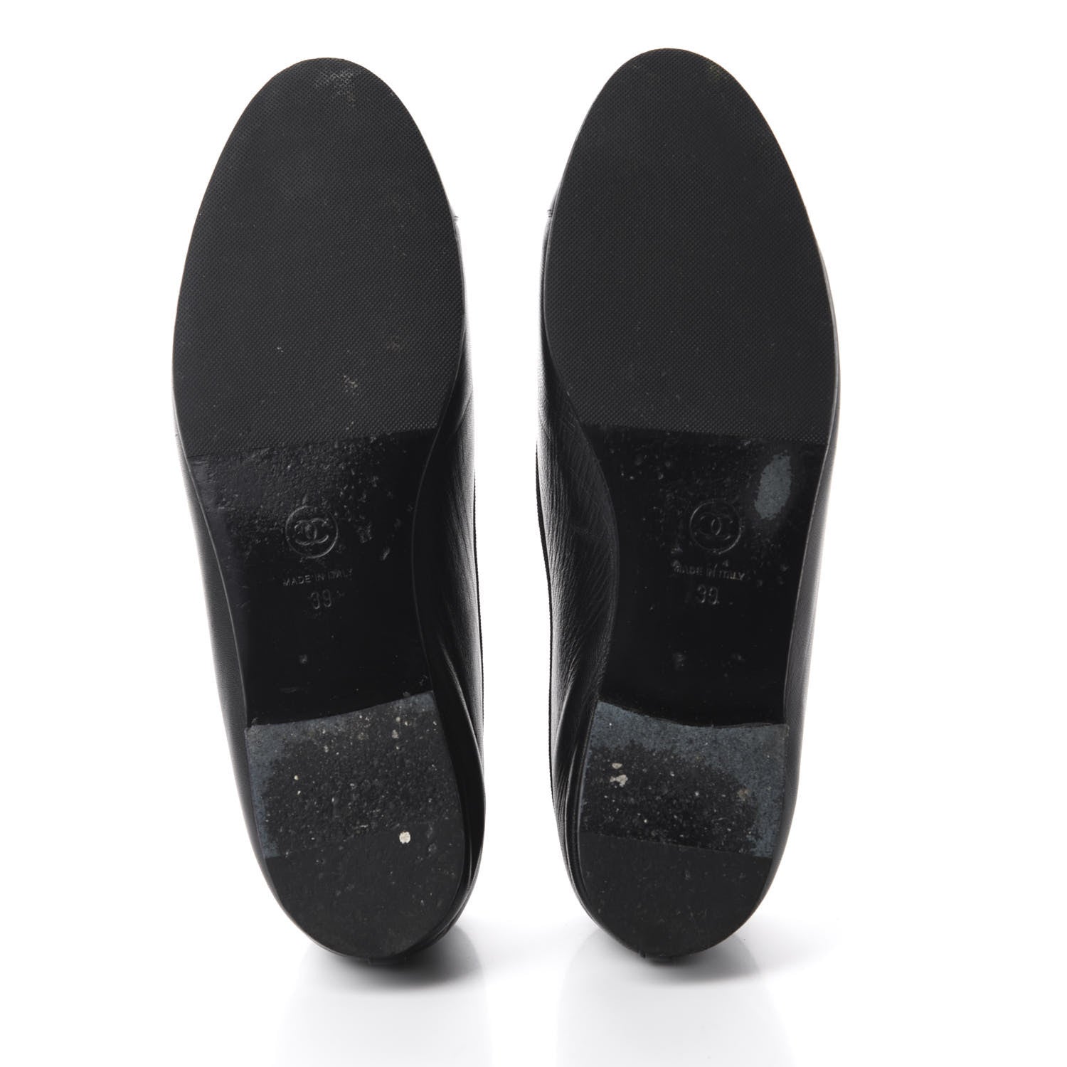 Chanel Lambskin Patent Cap Toe Ballerina Flats 39 Black 6 of 12