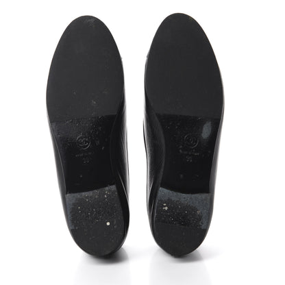 Chanel Lambskin Patent Cap Toe Ballerina Flats 39 Black 6 of 12