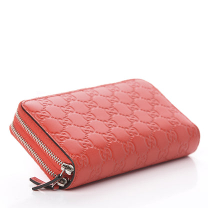 Gucci Guccissima Signature Zip Around Wallet Hibiscus Red 3 of 6