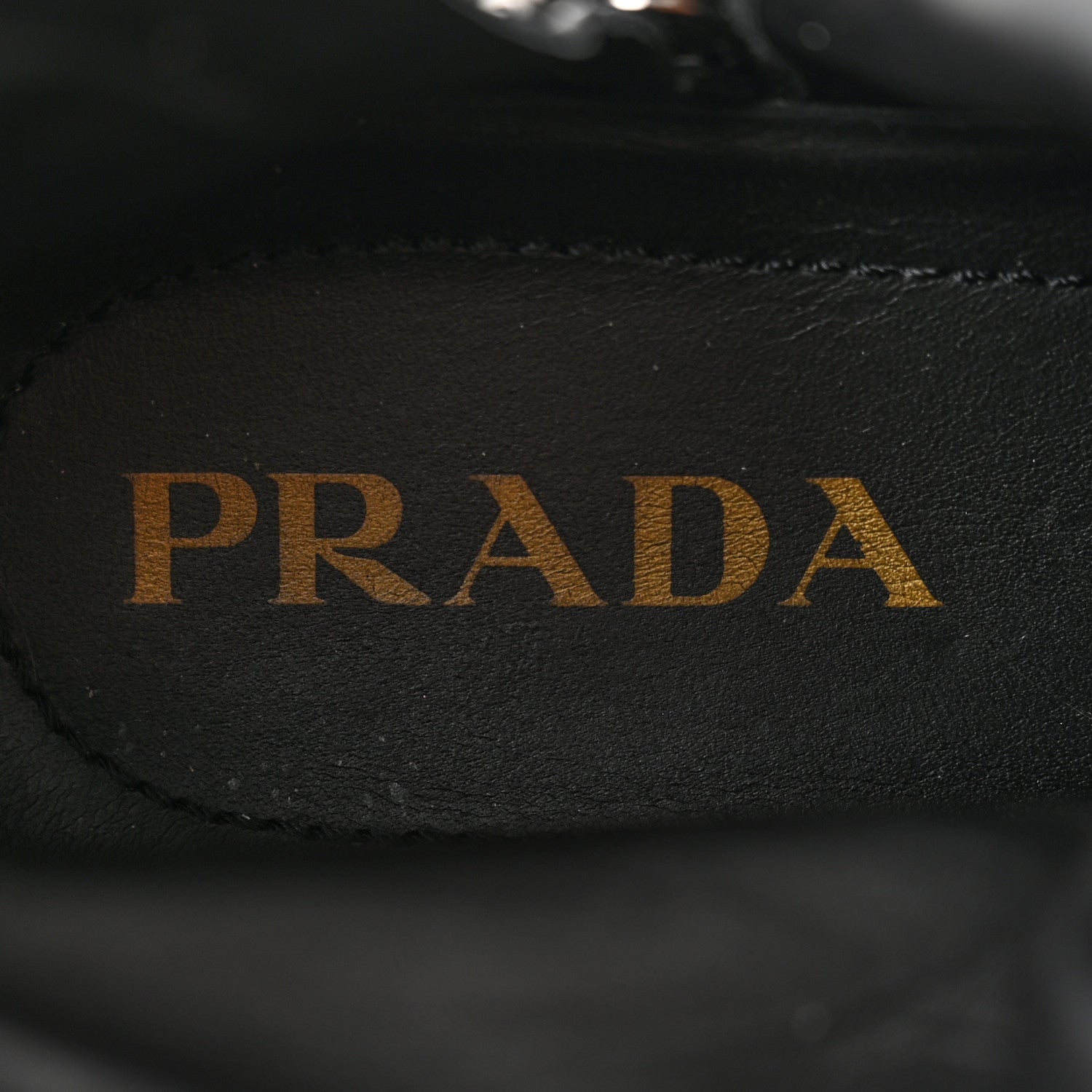 Prada Cervo Shine Captoe 30mm Combat Boots 39.5 Black 7 of 14