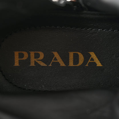 Prada Cervo Shine Captoe 30mm Combat Boots 39.5 Black 7 of 14