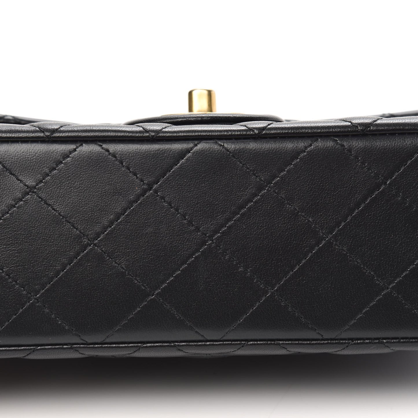 Lambskin Quilted Mini Rectangular Flap Black