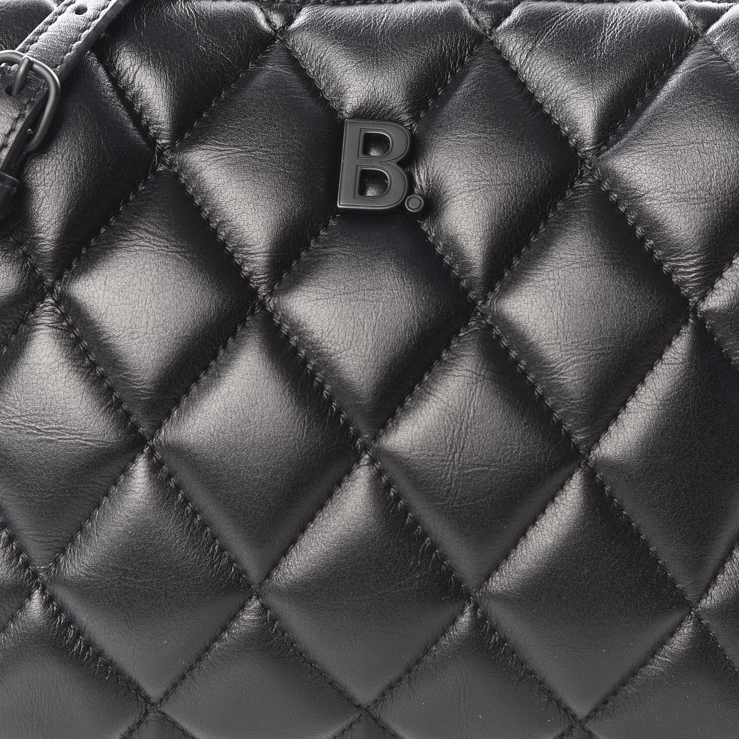 Balenciaga Nappa Calfskin Quilted Touch B Camera Shoulder Bag Black 8 of 8