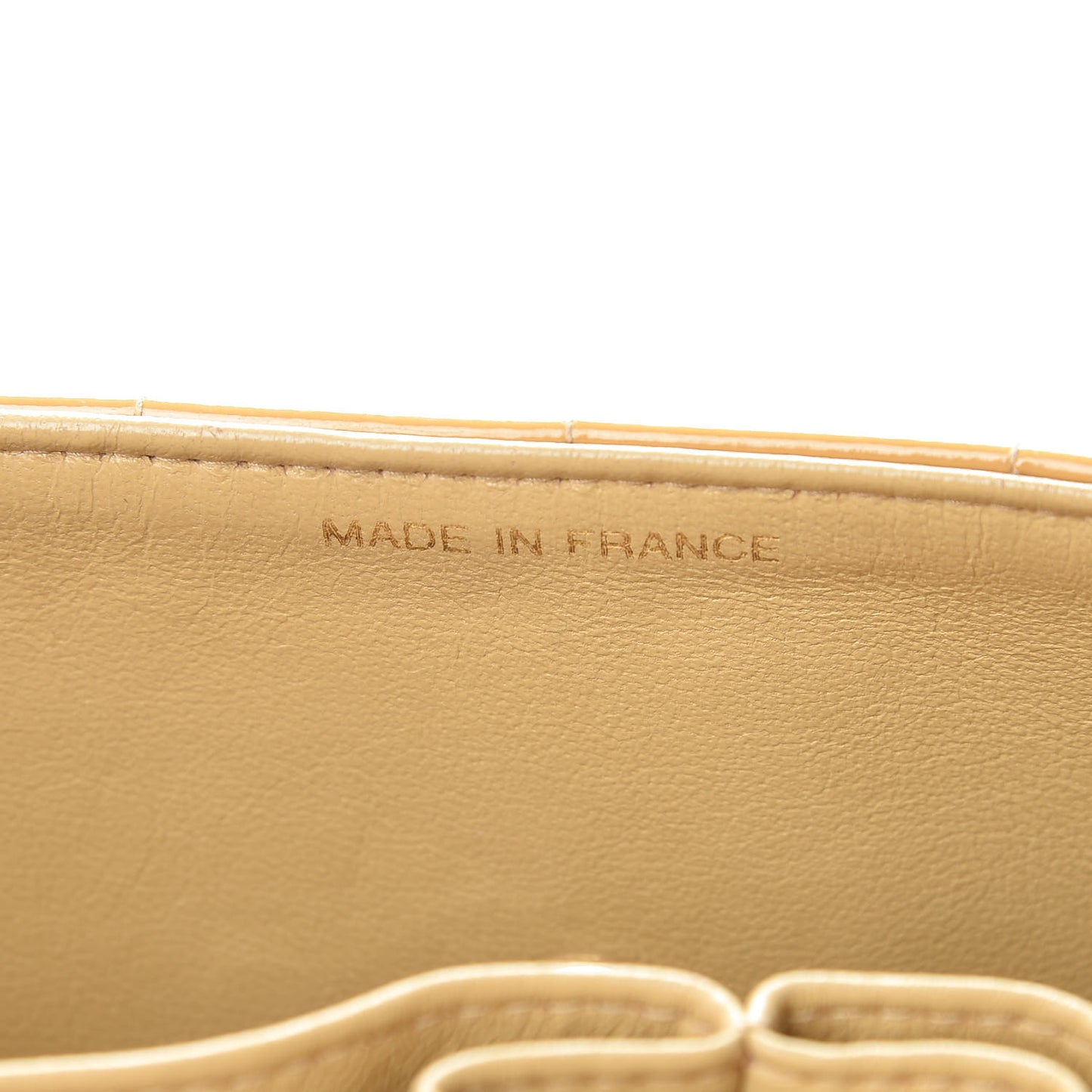 Patent East West Chocolate Bar Flap Beige