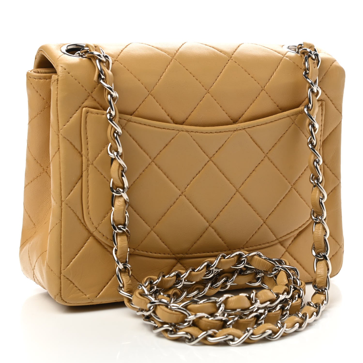 Chanel Lambskin Quilted Mini Square Flap Beige 2 of 9