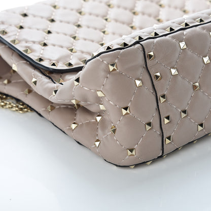 Valentino Garavani Nappa Large Rockstud Spike Shoulder Bag Poudre 13 of 14
