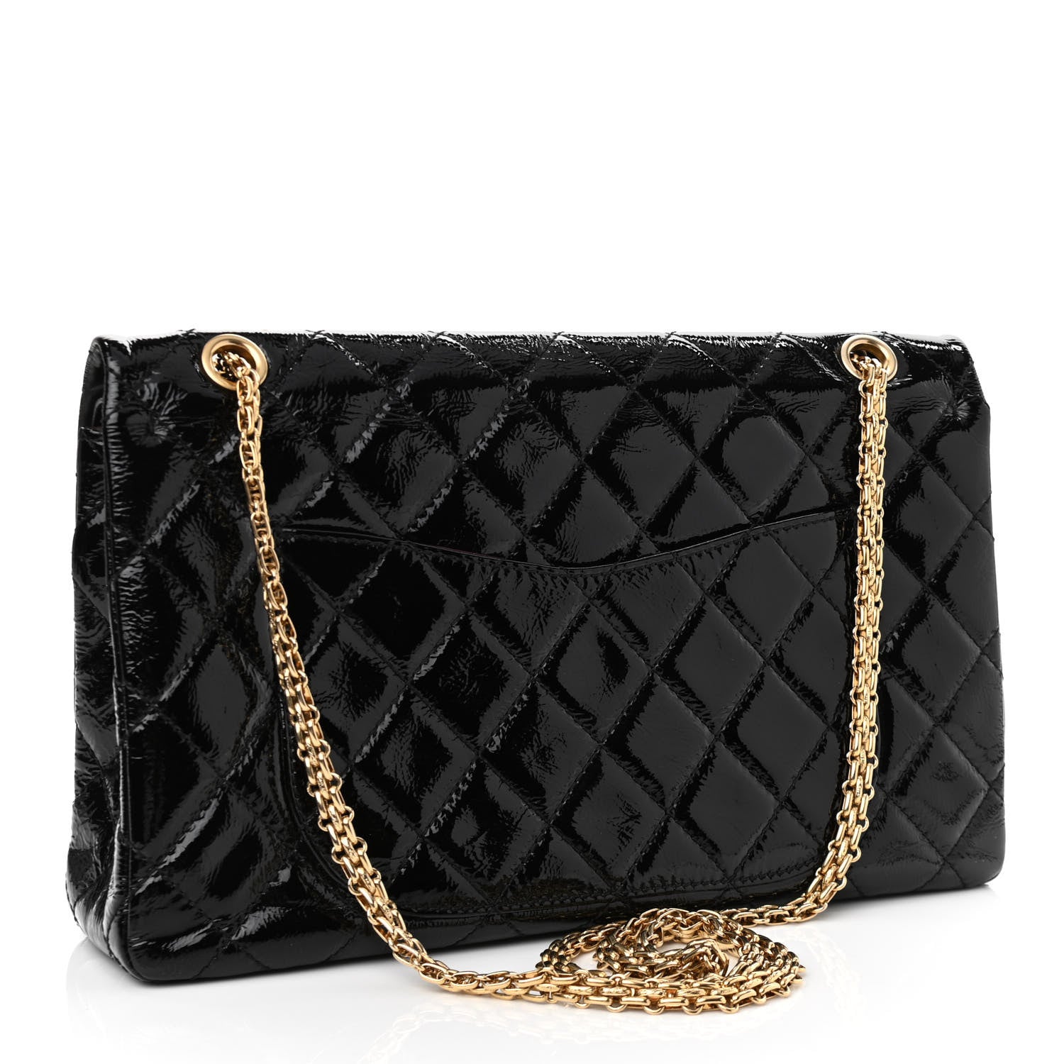Chanel Distressed Patent Quilted 2.55 Reissue 227 Flap Black 3 of 11