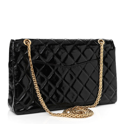 Chanel Distressed Patent Quilted 2.55 Reissue 227 Flap Black 3 of 11