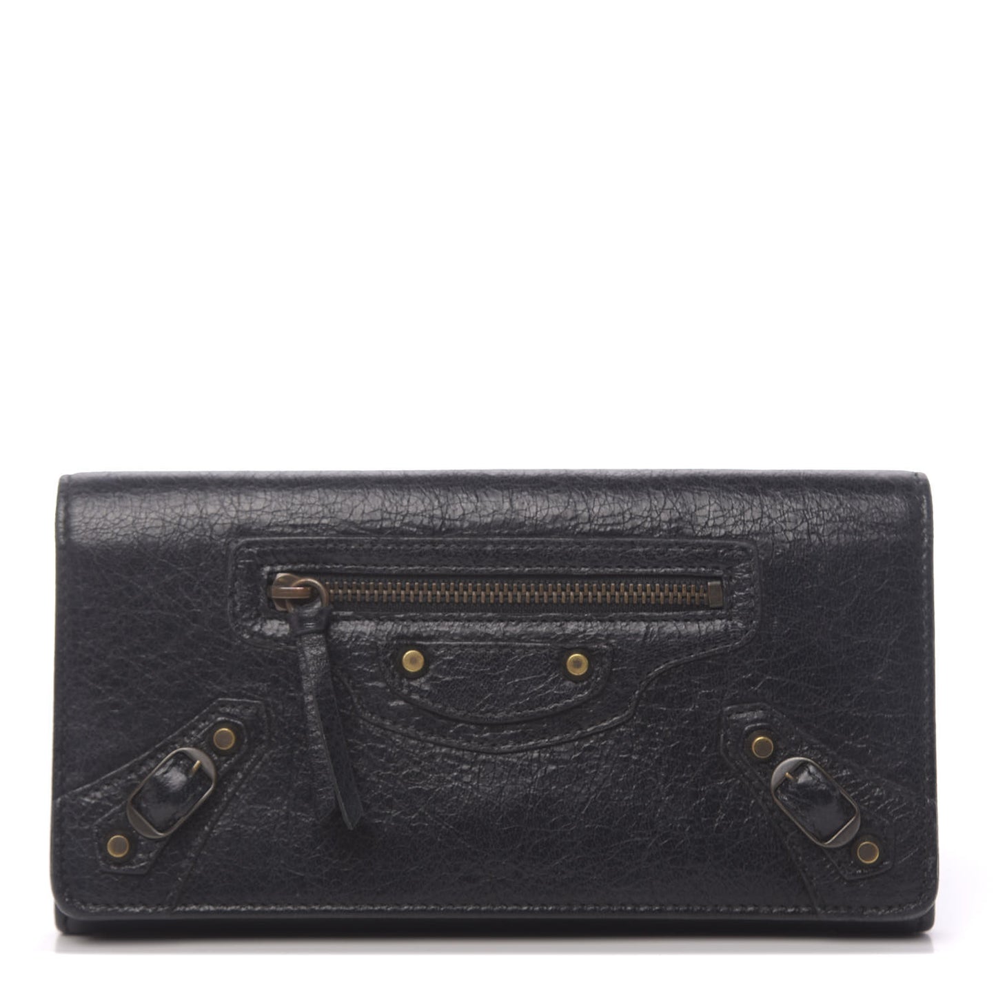 Agneau Classic Hardware Money Wallet Black