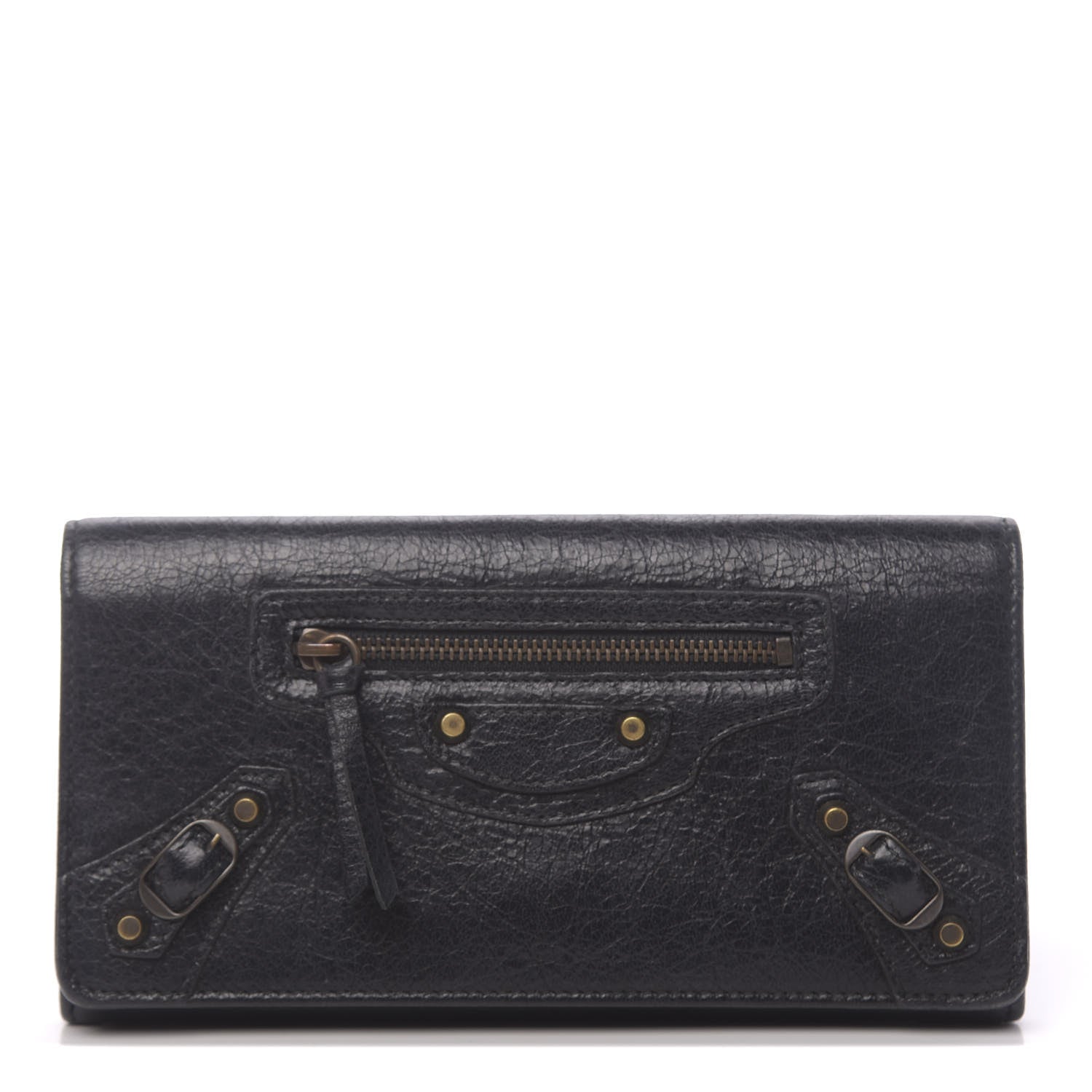 Balenciaga Agneau Classic Hardware Money Wallet Black 1 of 8
