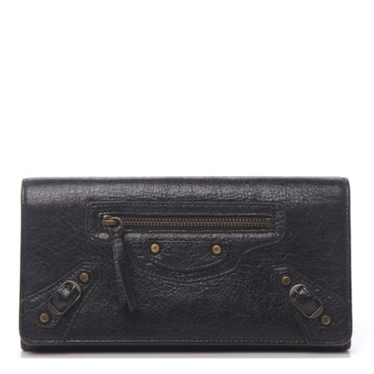 Balenciaga Agneau Classic Hardware Money Wallet Black 1 of 8