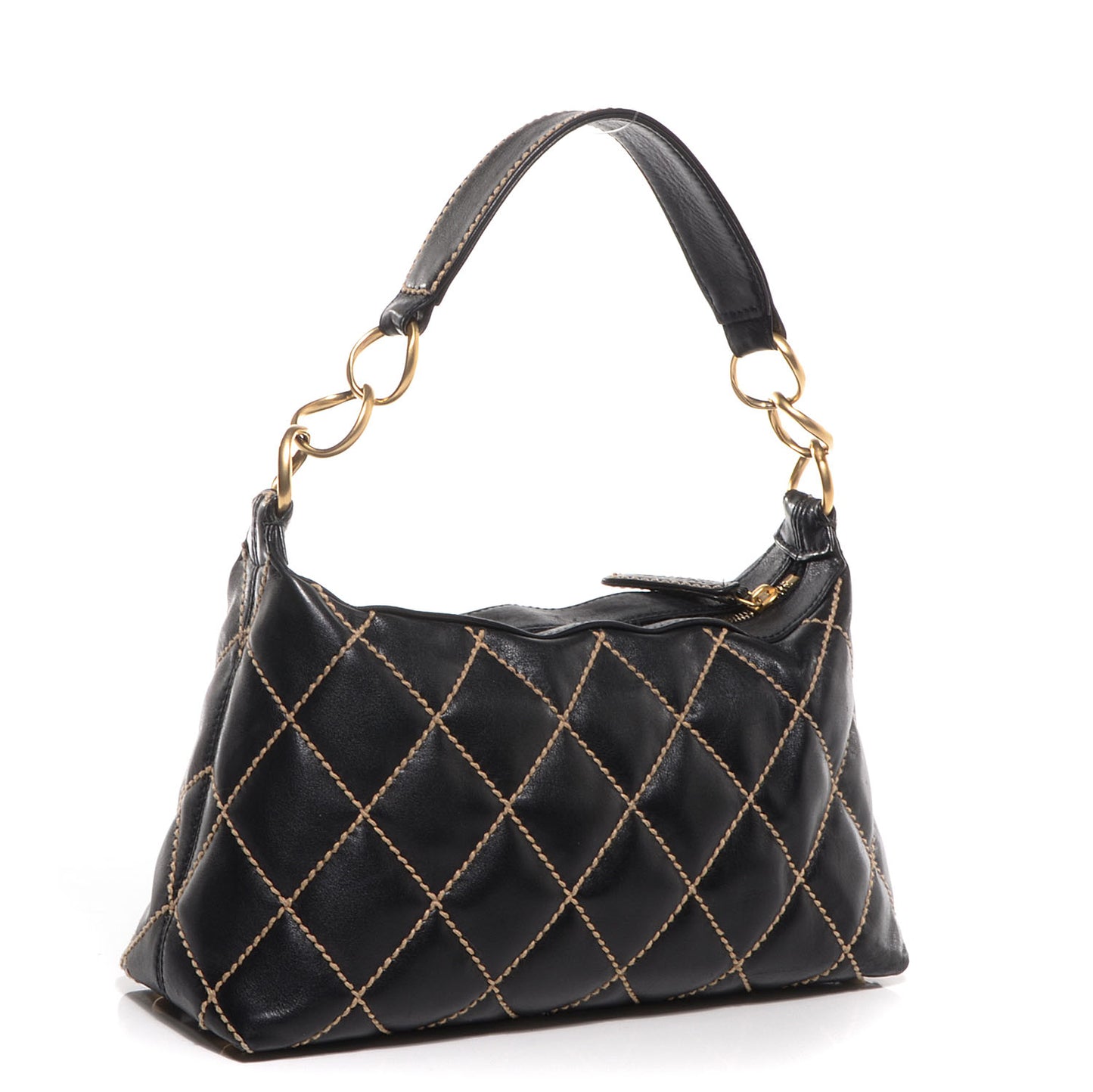 Calfskin Wild Stitch Hobo Black