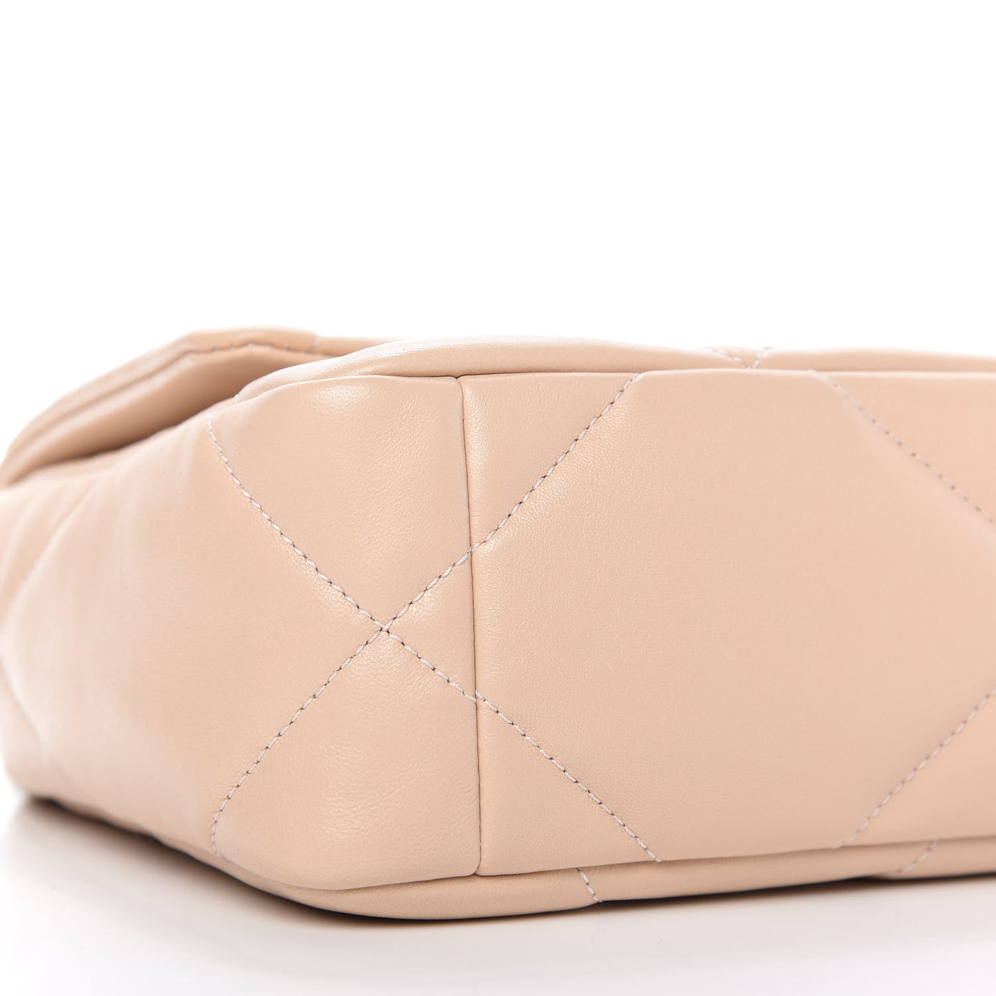 Lambskin Quilted Medium Chanel 19 Flap Beige