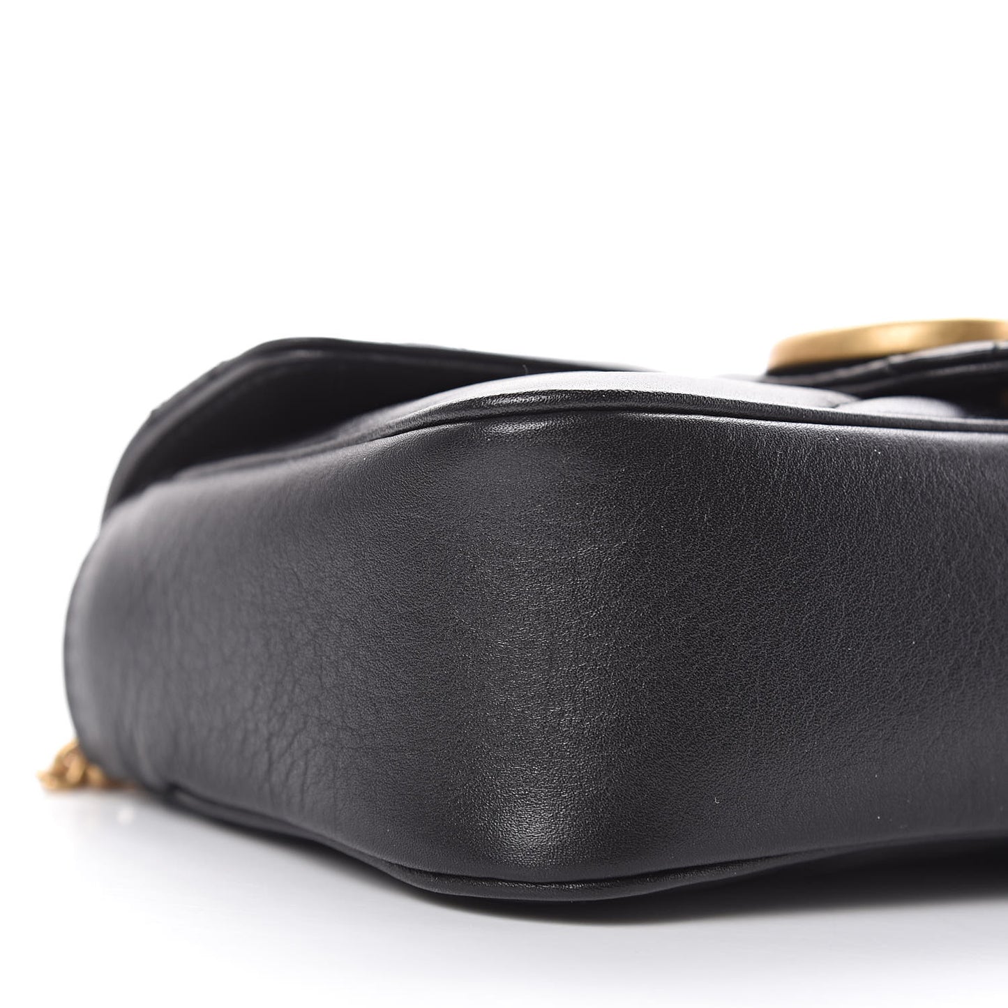 Calfskin Matelasse Super Mini GG Marmont Shoulder Bag Black