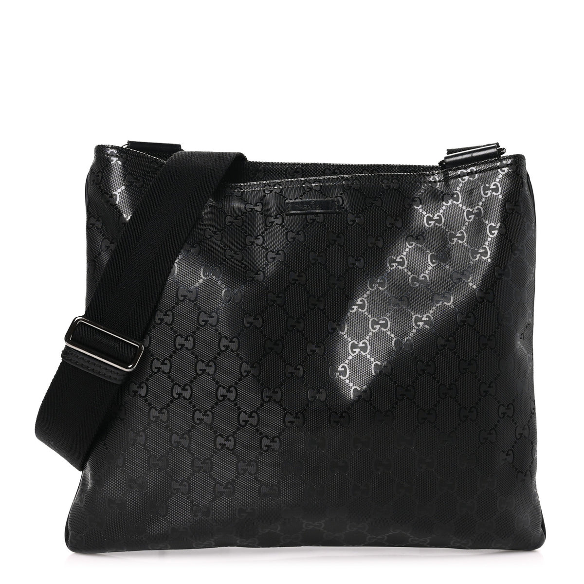 Imprime Monogram Medium Flat Messenger Bag Black