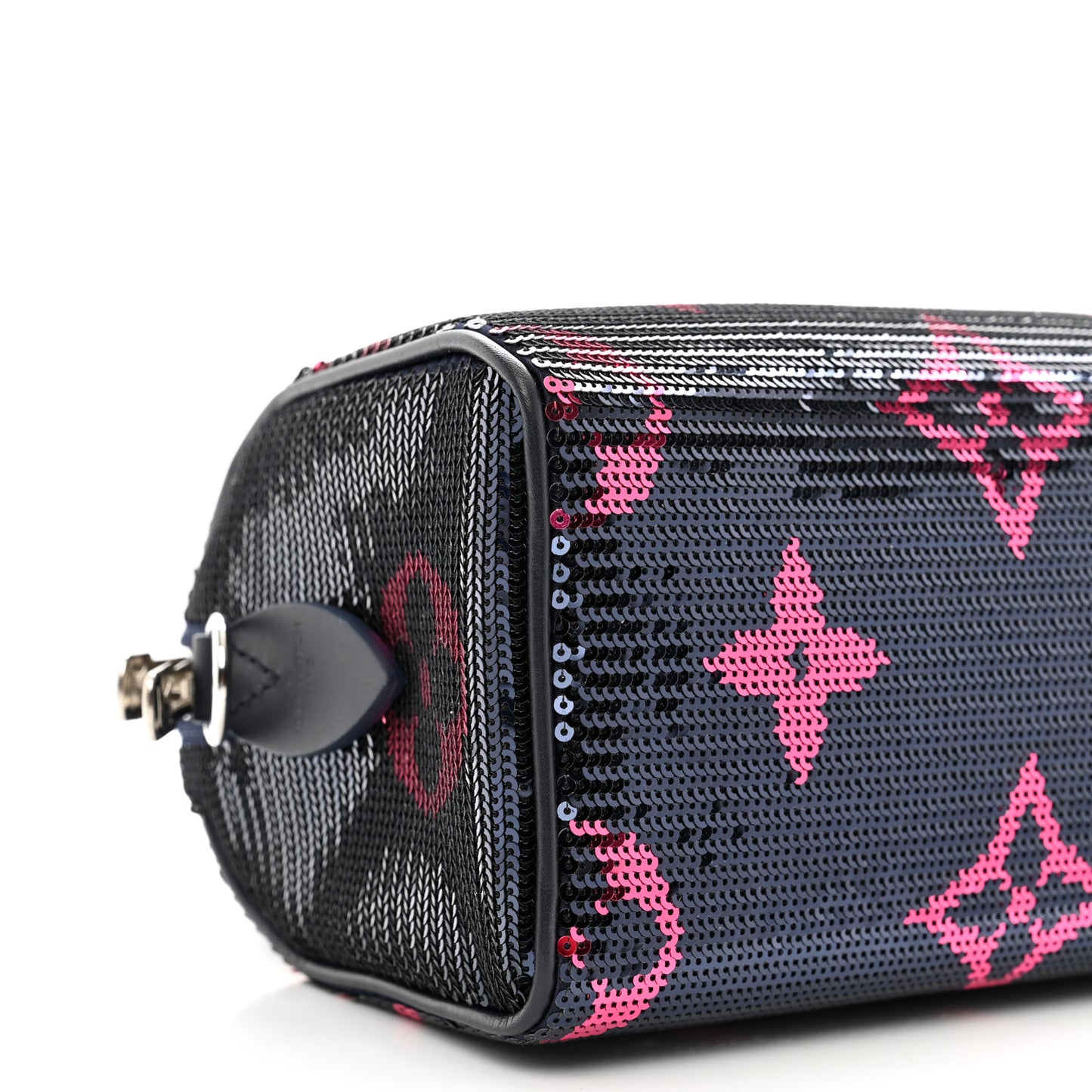 Giant Monogram Sequins Speedy Bandouliere 18 Navy Fuchsia