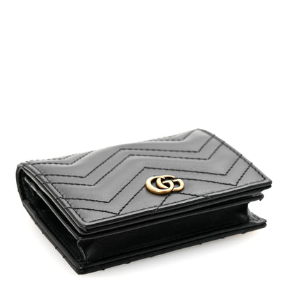 Gucci Calfskin Matelasse GG Marmont Card Case Wallet Black 4 of 8