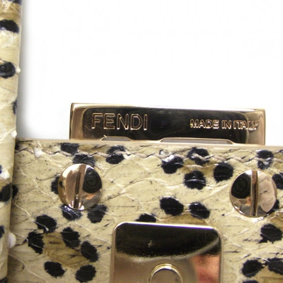 Fendi Snakeskin Leopard Print Baguette Beige 9 of 14