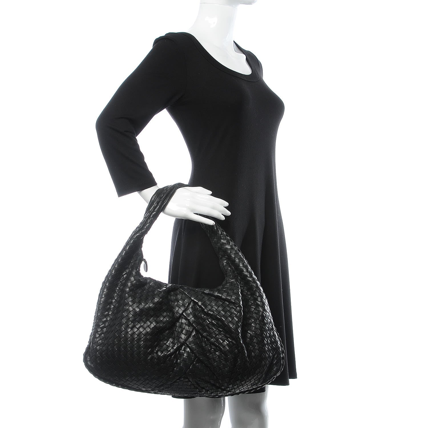 Bottega Veneta Nappa Intrecciato Pleated Large Veneta Hobo Black 2 of 14