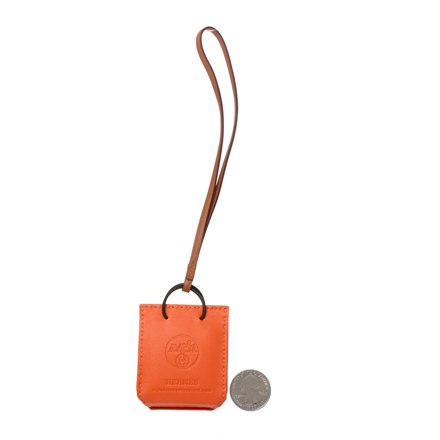 Milo Lambskin Swift Shopping Bag Charm Feu Gold