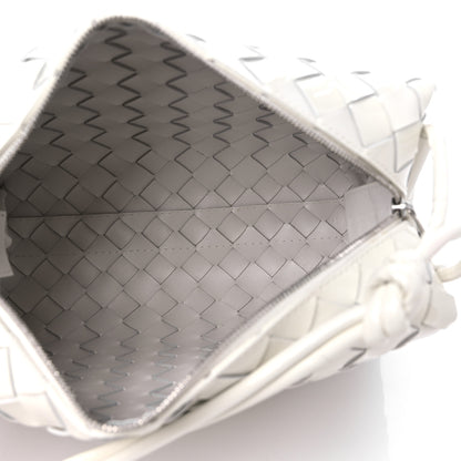 Bottega Veneta Patent Calfskin Intrecciato Small Loop Camera Bag White 5 of 10