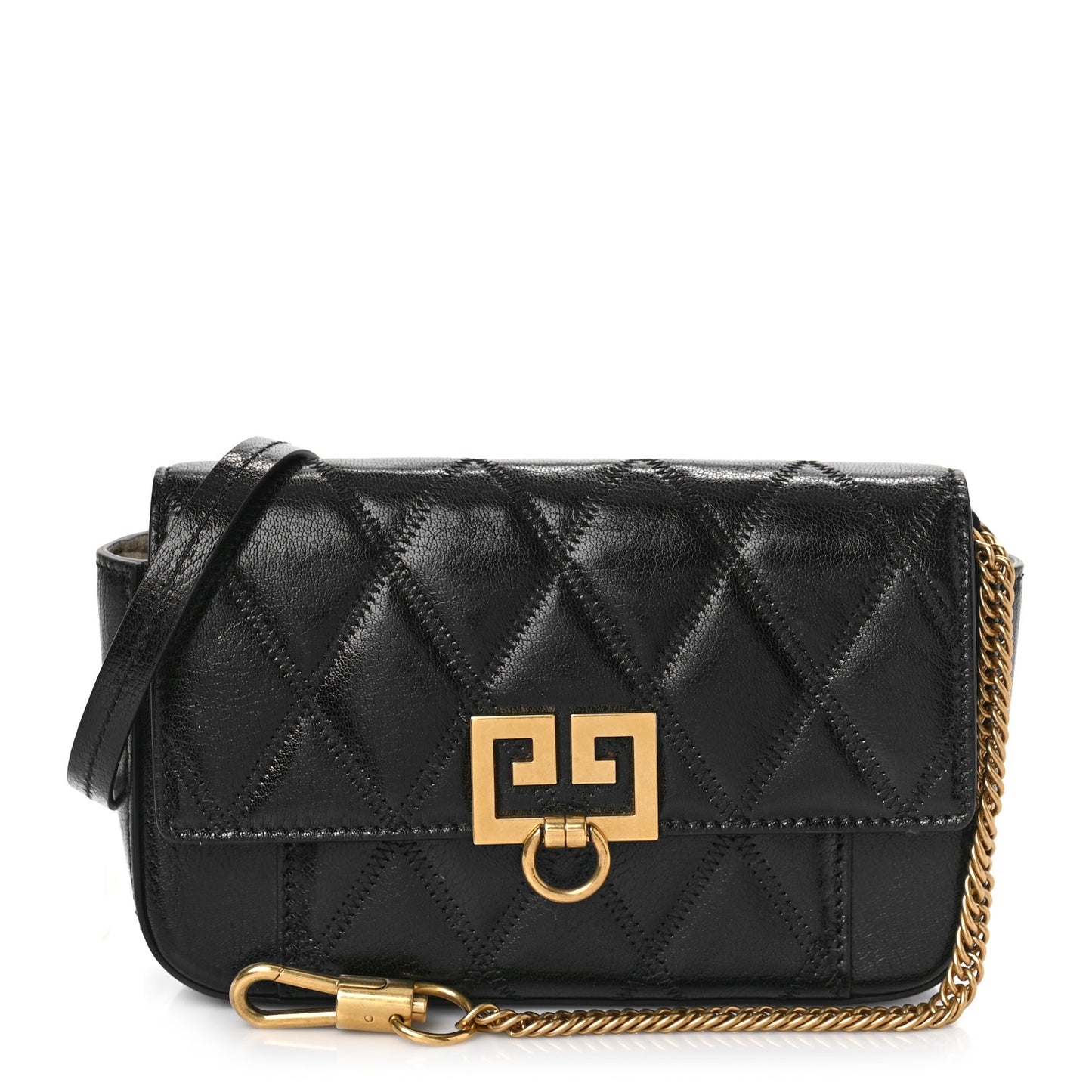 Goatskin Quilted GV3 Mini Pocket Convertible Bag Black
