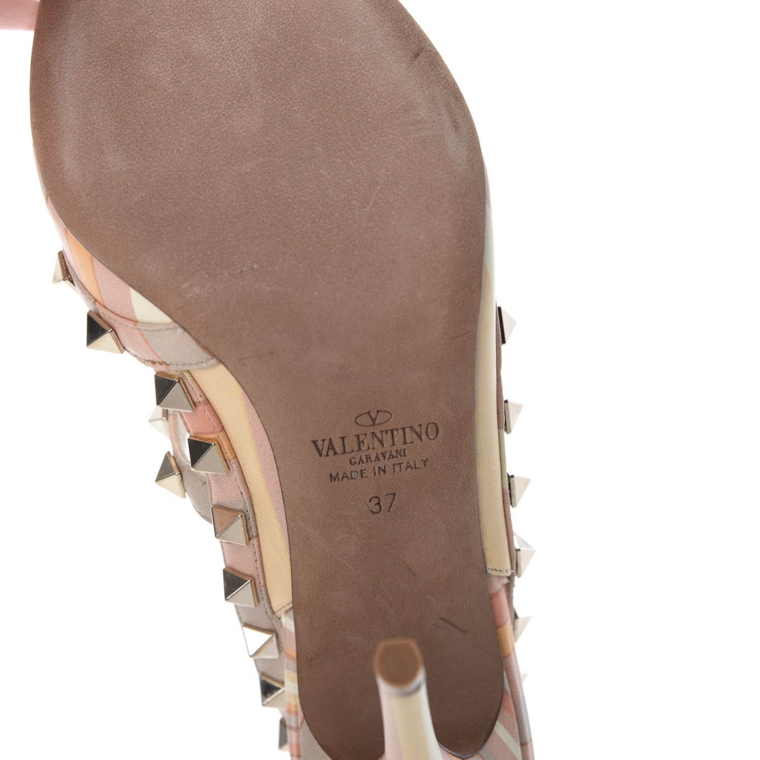 Valentino Garavani Nappa Native Couture 1975 Rockstud Ankle Strap 100mm Pumps 37 Mandarin Sorbet 6 of 8