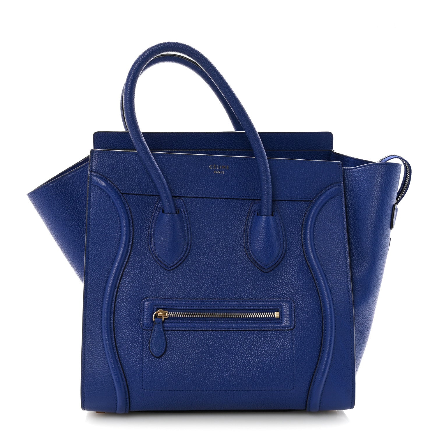Celine Drummed Calfskin Mini Luggage Indigo 1 of 9