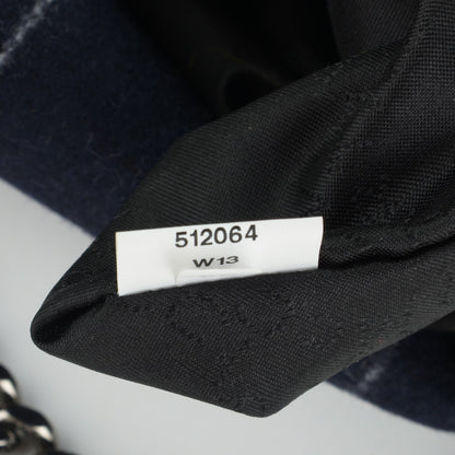 Stella McCartney Wool Stripe Falabella Fold Over Tote Navy 8 of 8