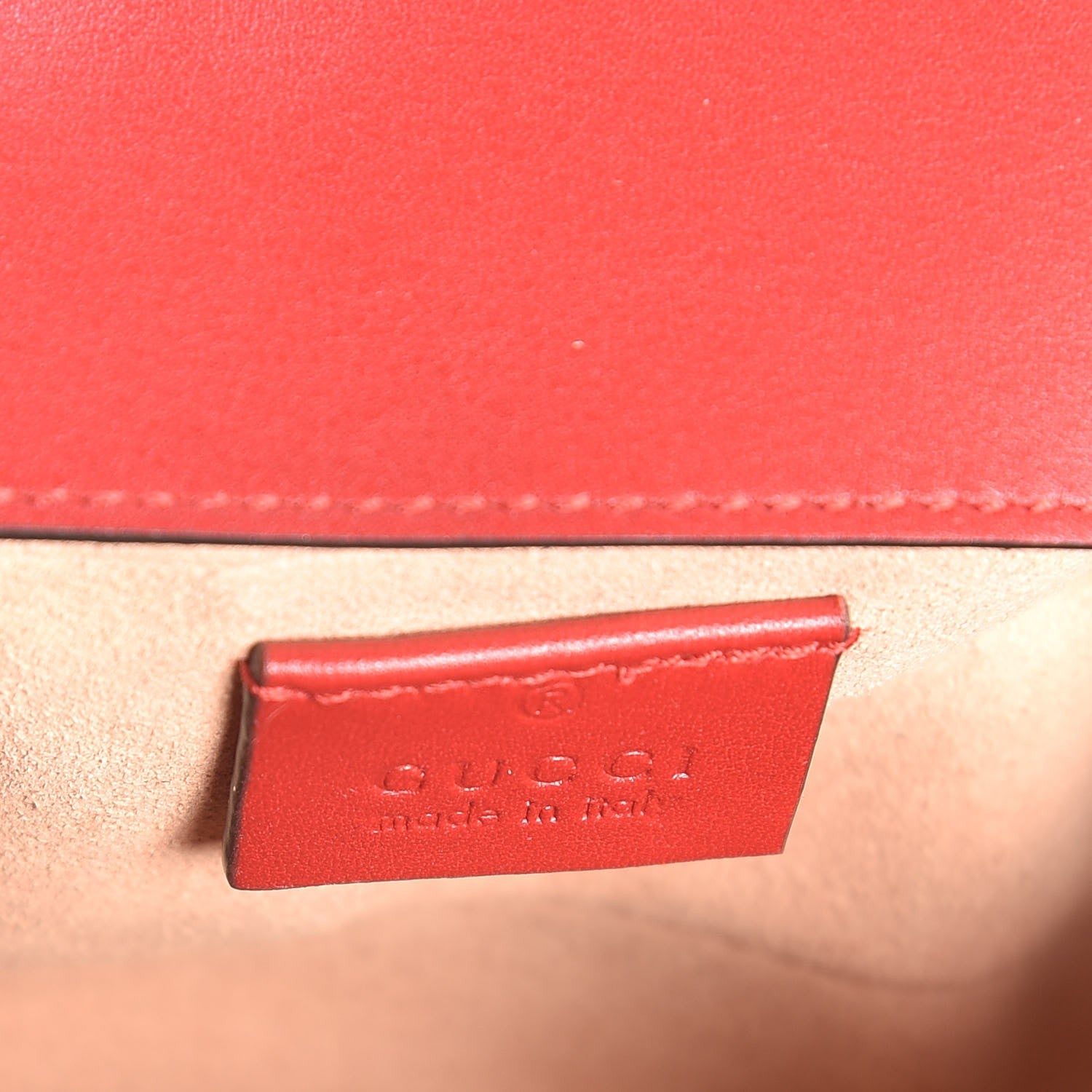 Gucci Calfskin Matelasse Super Mini GG Marmont Shoulder Bag Hibiscus Red 6 of 7