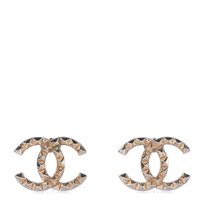 Chanel Studded CC Earrings Gold 1 of 5