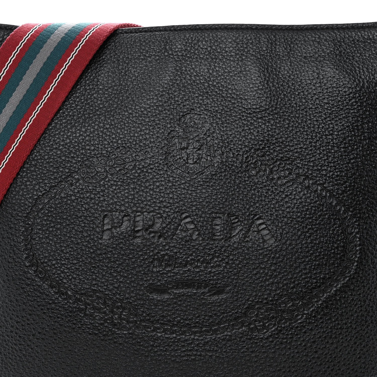 Prada Vitello Phenix Logo Hobo Black 9 of 11