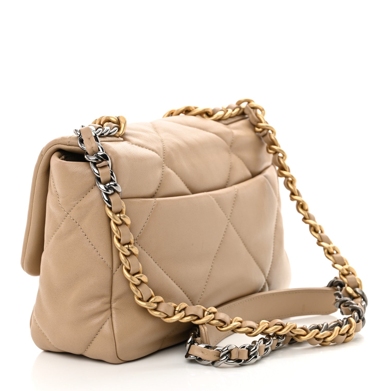 Chanel Lambskin Quilted Medium Chanel 19 Flap Dark Beige 2 of 12