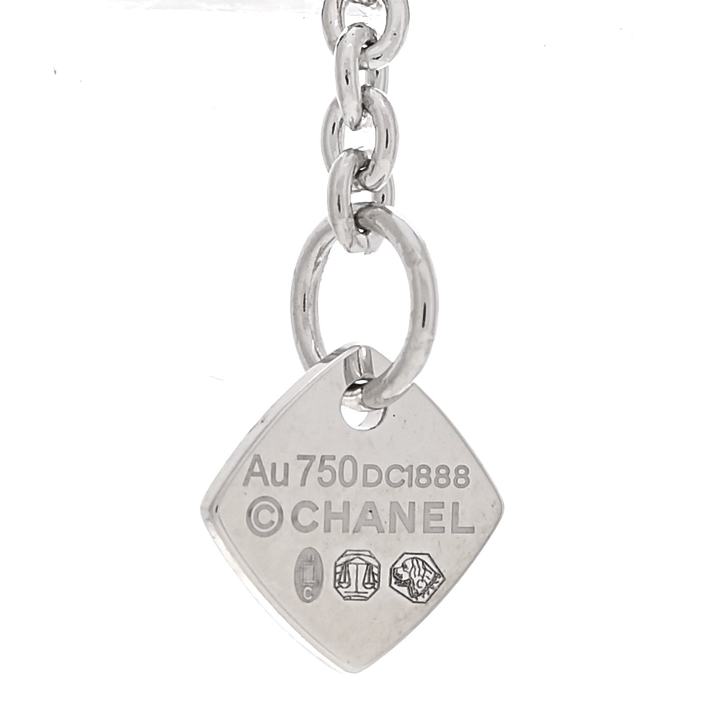 18K White Gold Diamond Coco Crush C Necklace