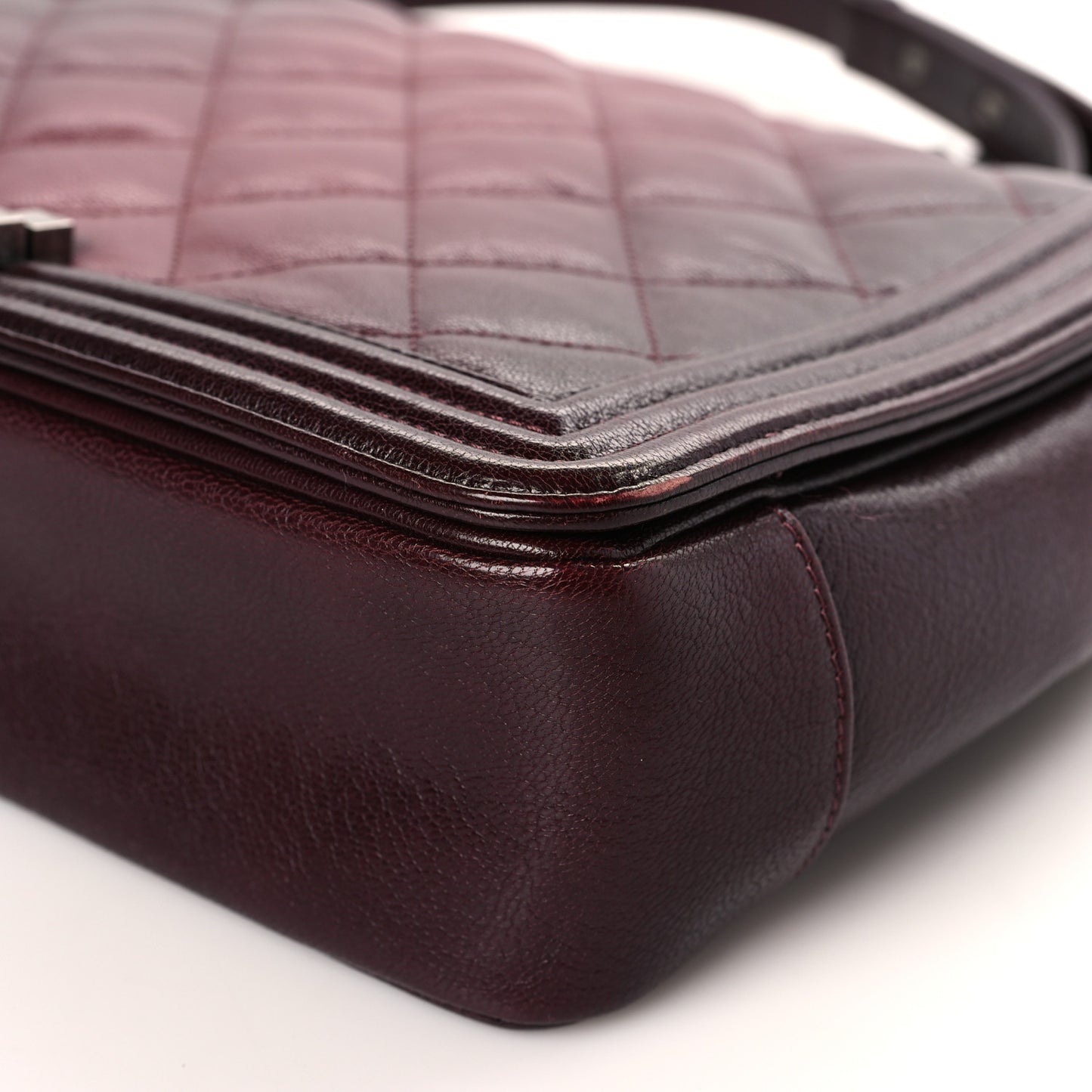 Goatskin Ombre Faded Quilted New Medium Boy Flap Burgundy