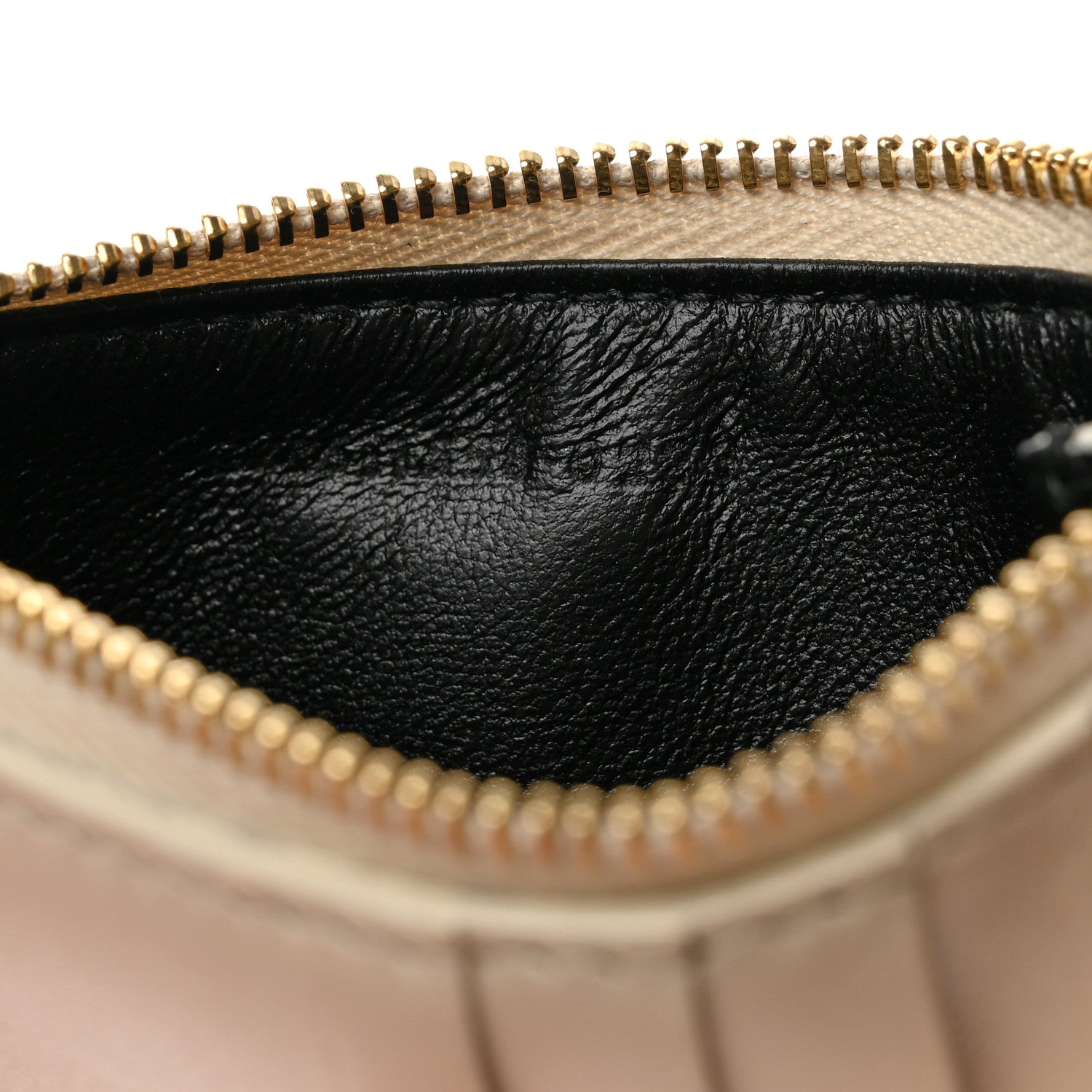 Saint Laurent Calfskin Monogram Fragments Zippered Card Case Crema Soft 7 of 12