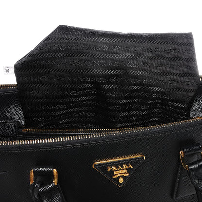 Prada Saffiano Lux Medium Double Zip Tote Nero Black 9 of 10