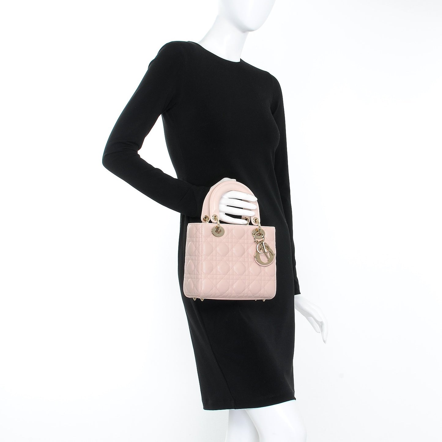 Lambskin Cannage Small Lucky Badges My Lady Dior Pink