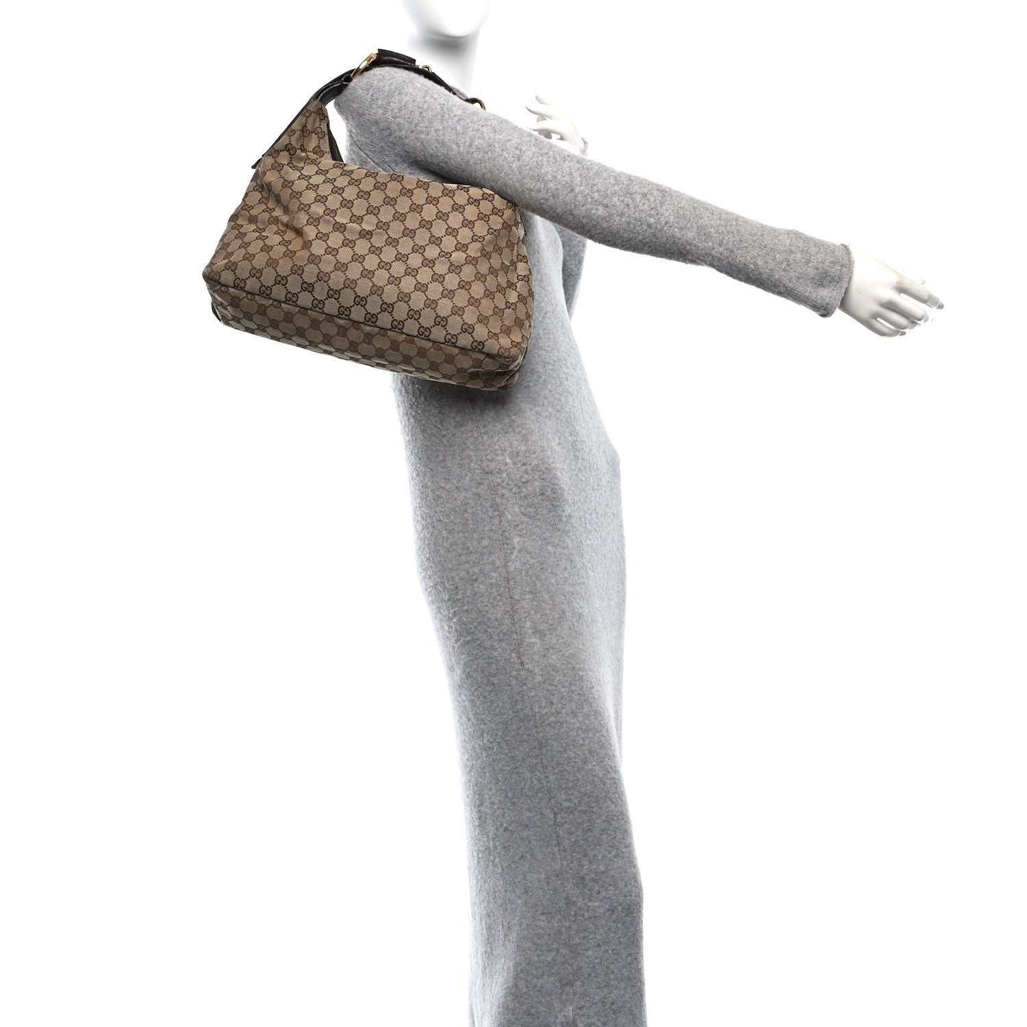 Gucci Monogram Medium Horsebit Chain Hobo Dark Brown 2 of 12