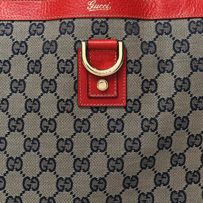 Gucci Monogram Small Abbey Tote Navy Red 8 of 10